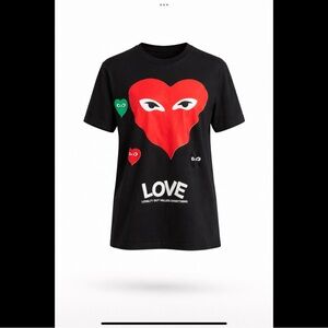 L.O.V.E. Graphic Heart Tee Black Cotton Streetwear Shirt Size Small